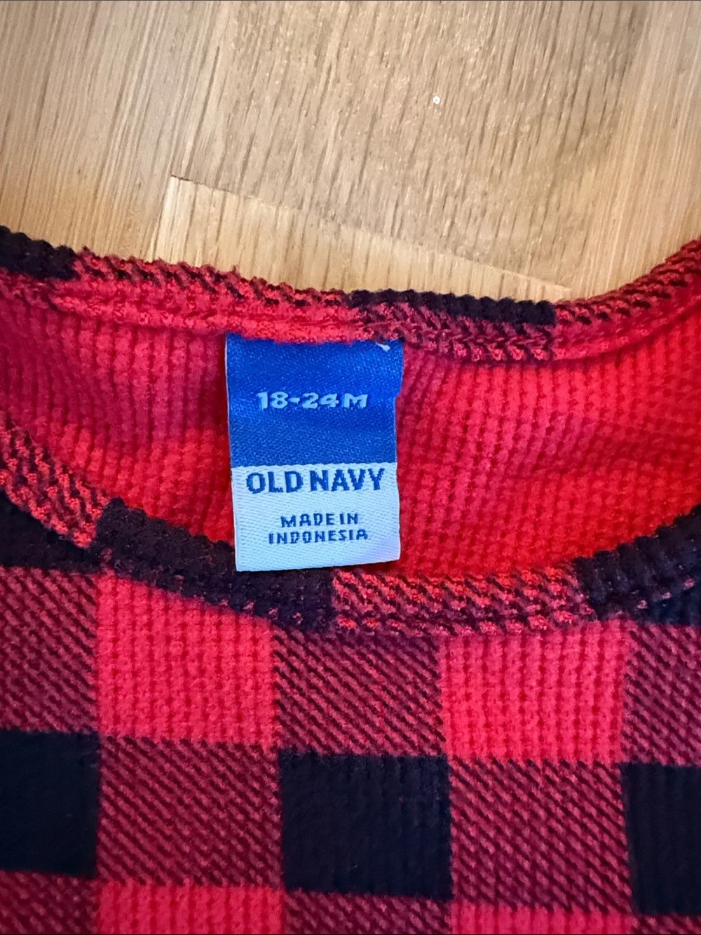 Old Navy Red & Black Buffalo Plaid Long-Sleeve Kids Dress